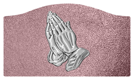 DASHELL-516-SL-SH-OR Silver Praying Hands Shimmer Orchid Background